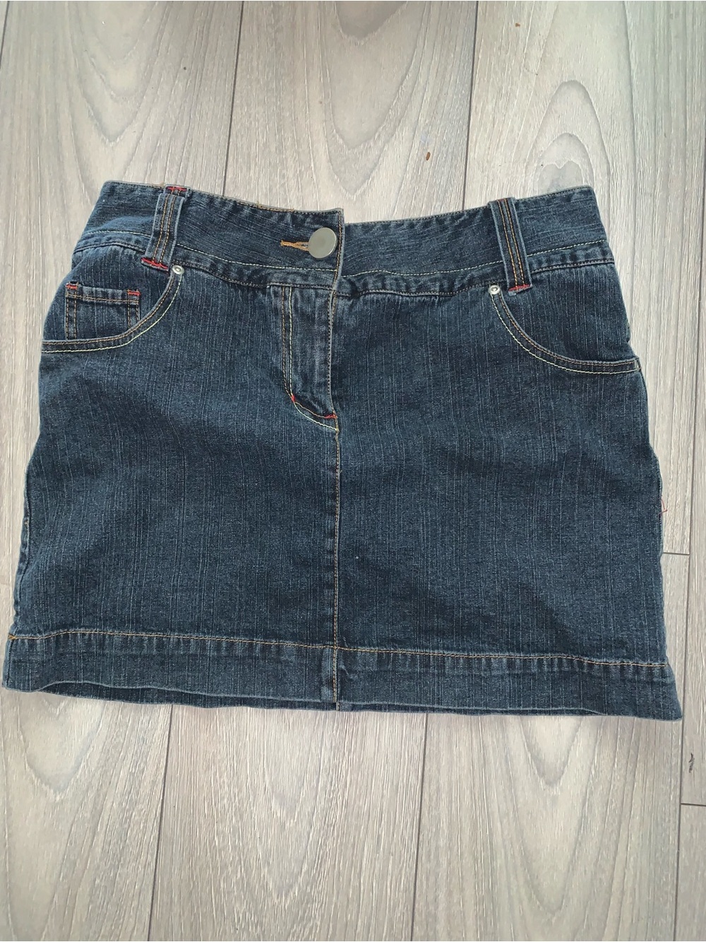 Dark Blue Denim Mini Skirt - Casual Everyday Style